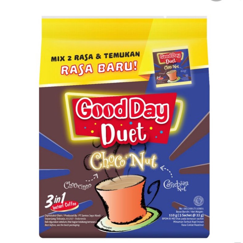 

GOOD DAY DUET CHOCO NUT 5x22Gr