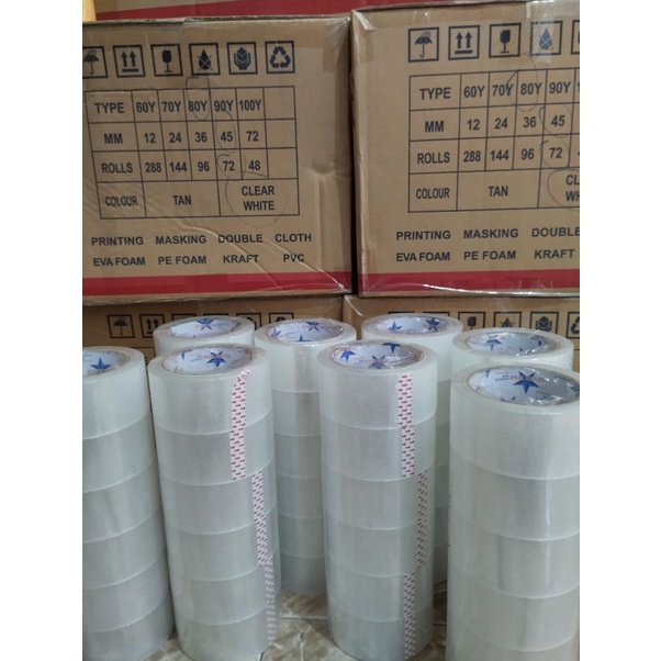 SMP99 - Lakban Sevenstar 80 yard real setara 73 Meter Lebar 45mm atau 4,5 cm / Lakban Bening 80 yard real / Lakban Sevenstar Lebar 45mm atau 4,5 cm / Solasi Bening Murah / Perekat Serbaguna /Isolasi Murah / tape / Real / Lakban Murah Berkualitas / Perekat