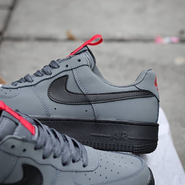 [BISA COD] Sepatu Pria dan Wanita Air Force 1 Black Grey University Low Premium Import