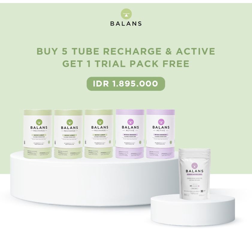 

BALANS BUNDLING MIX 5 Tube FREE Trial Pack | Fiber & Probiotics Drink l BPOM Registered
