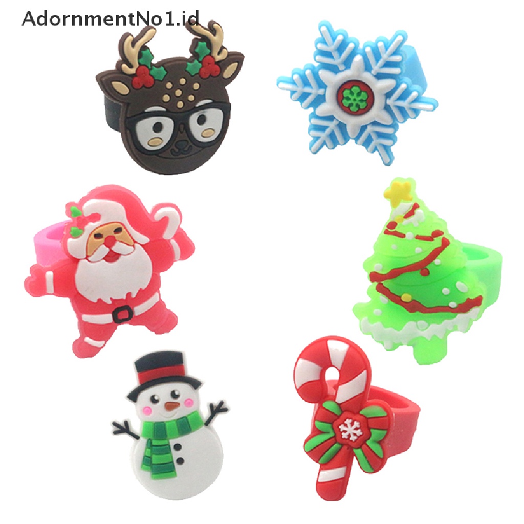 [AdornmentNo1] Menawan Cincin Natal Xmas Santa Claus Snowman Elk Wand Lembut Cincin Plastik Selamat Tahun Baru Mainan Anak Cincin Natal Perlengkapan Pesta [ID]