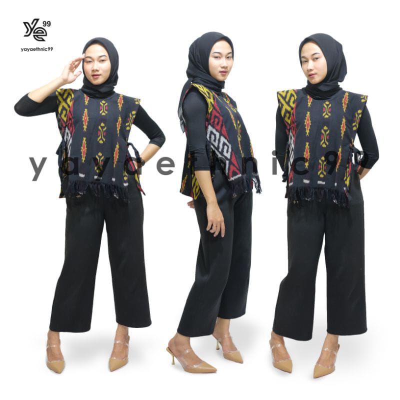 [Ready Stok] Tora Vast Tenun, Rompi Tenun, Outer Tenun, Rompi Ethnic Tenun Ikat, Atasan Wanita, Rompi Tenun Troso