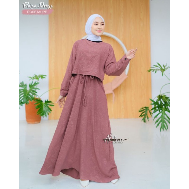 gamis terbaru RAISA DRESS ALFARO gamis emboss gamis crincle emboss ORI ALFARO / Gamis murah/gamis ca