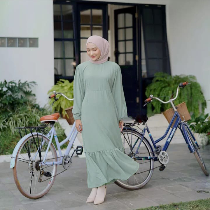 Midi Dress Crinkle / Dress Kondangan / Siska Midi Dress / Midi Dress Premium / Gamis Terbaru 2023 Lebaran Wanita