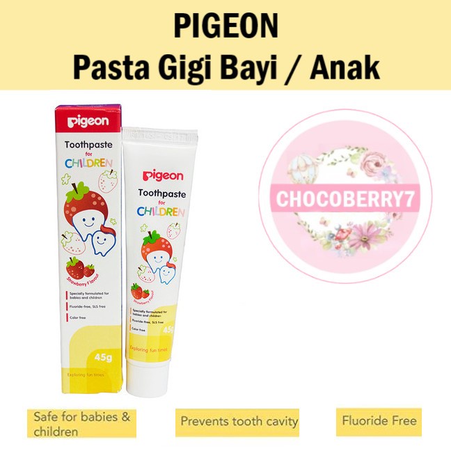 Pigeon Toothpaste 45gr / Pasta Gigi Anak Bayi 45 gr / Odol Rasa Strawberry Orange