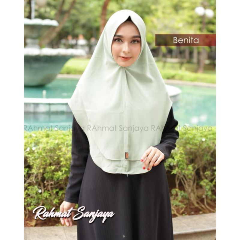 KHIMAR 2 LAYER OVAL STANDARD / HIJAB BENITAOVAL 2 LAYER STANDARD ORI RAHMAT SANJAYA