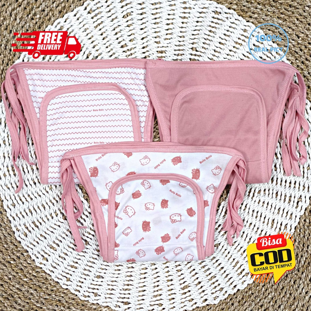 SALE 7.7 Serian Dusty - 12 pcs / 6 pcs Popok Bayi Baru Lahir Double Kain PINK DUSTY SERIES merk SNI Bolo - Bolo