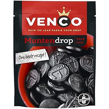 

Permen Venco Munten Drop Hard Zoet Coin Licorice 260 Gram