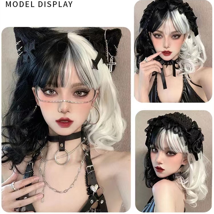 Cruella Mixed Color Hair Wig Cosplay 8651