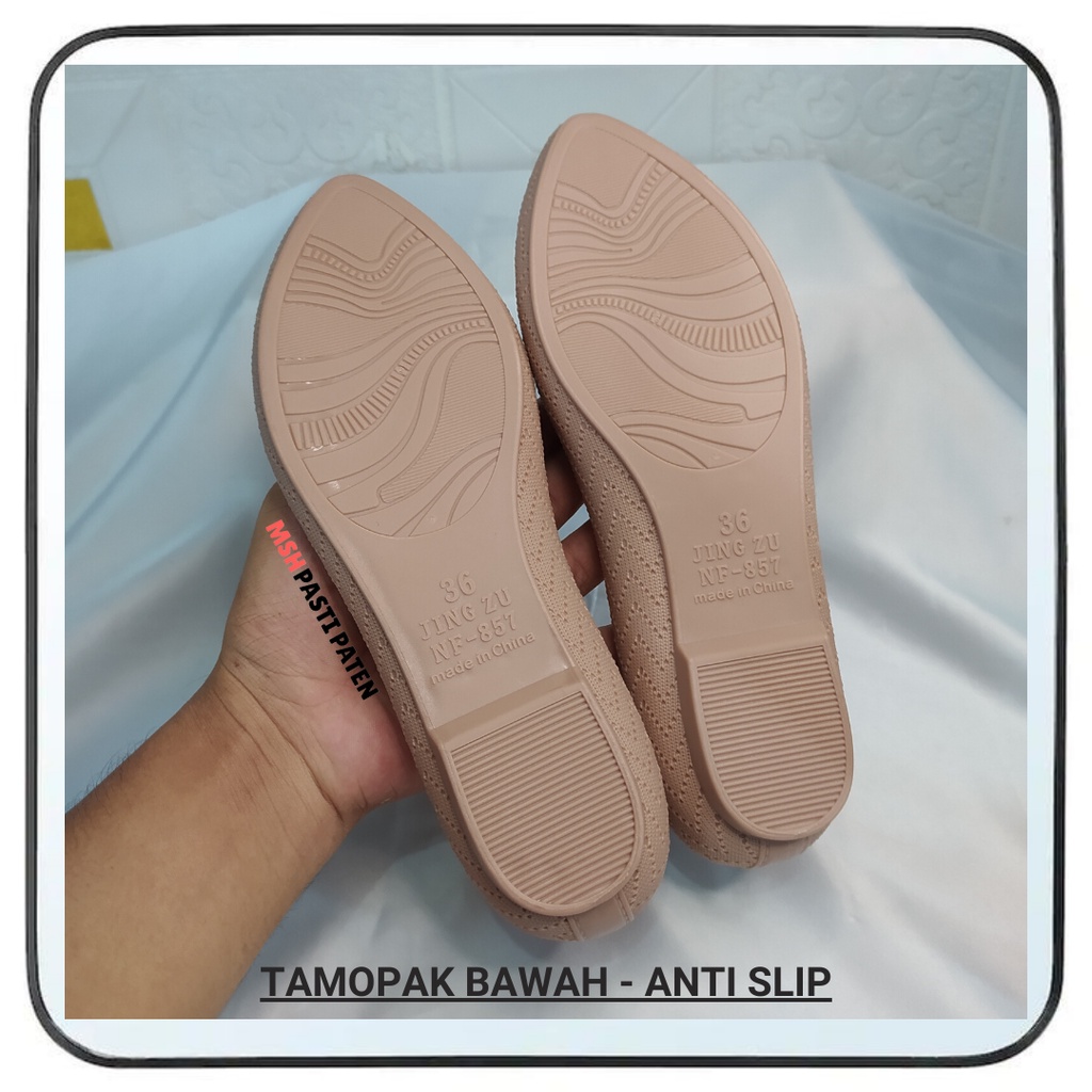 HYS 857 Terbaru Sepatu Karet Jelly Wanita Flatshoes Import