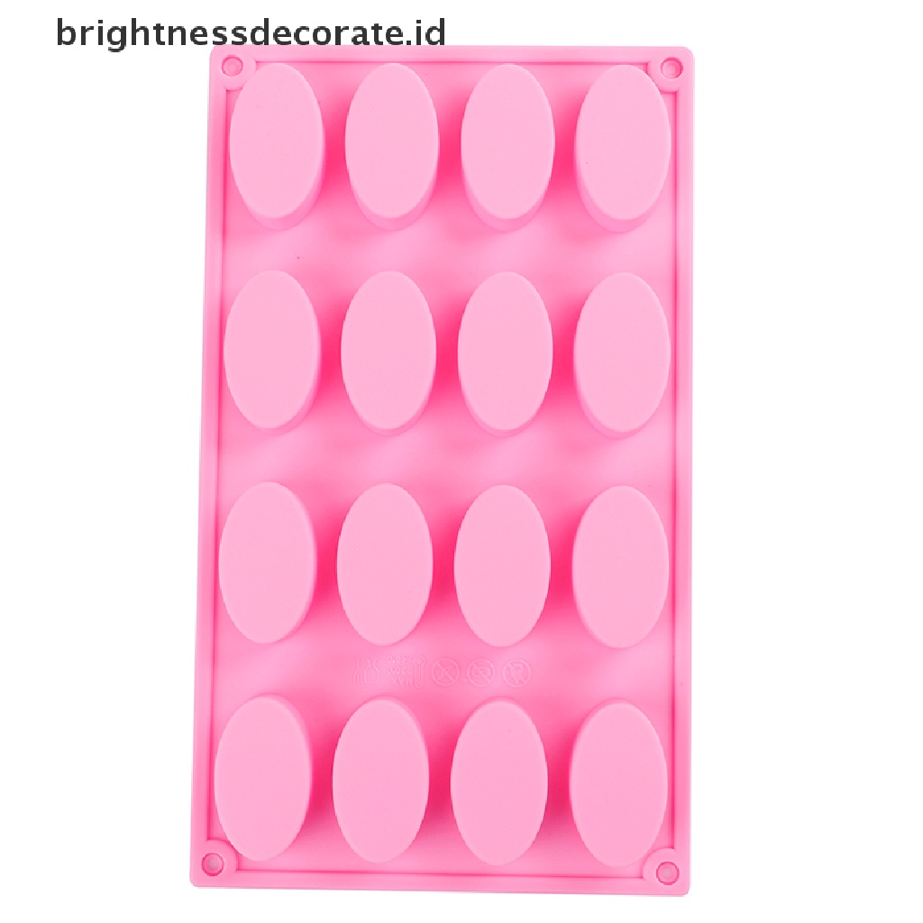 [Birth] 16 Cavity Bentuk Oval Cetakan Sabun Panggang Silicone Mould Tray Homemade Craft [ID]