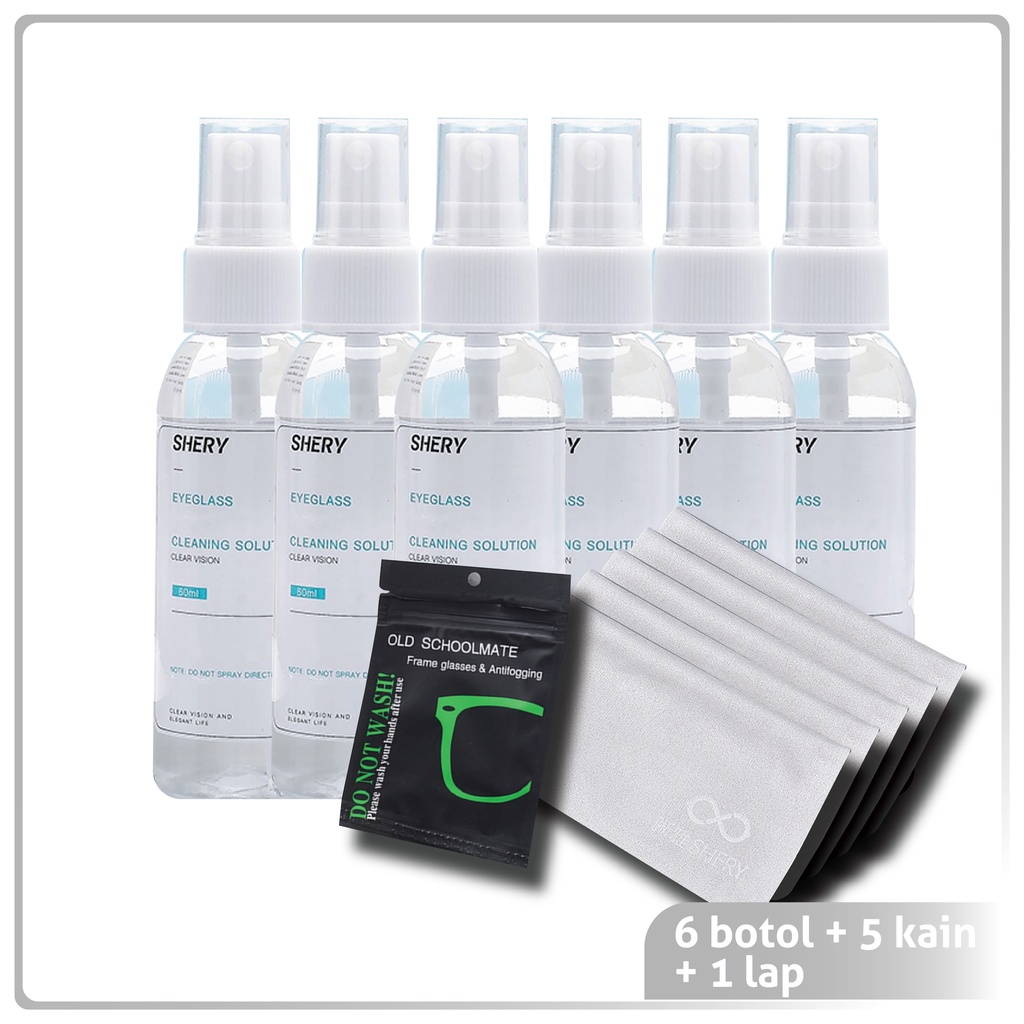Colore.in Cairan Pembersih Spray Lensa/Kacamata/hp/Kamera/Jam Tangan Cleaner Spray Termurah Free Lap P007-6Botol+5Kain+1Lap
