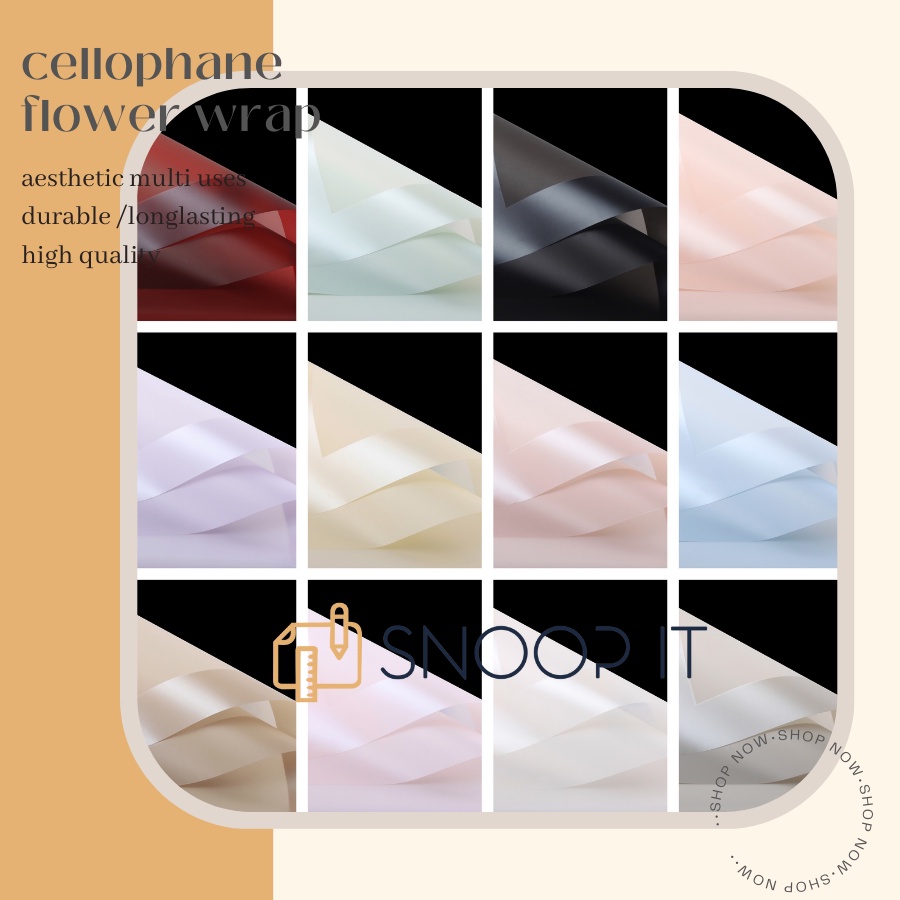 

Cellophane flower wrapping kertas buket bunga wrap cellophane [ Kemasan Isi 5 lembar Gratis Packing Tabung]