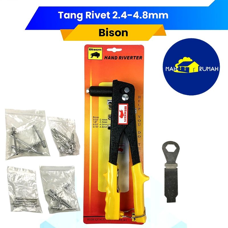 Tang Rivet Rifet Ripet Tembak Paku Hand Riveter - BISON Plat Aluminium