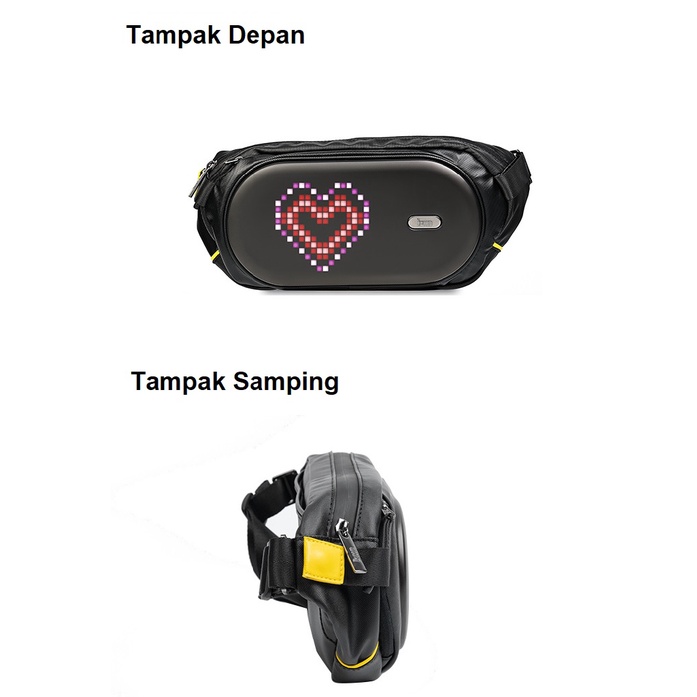 AKN88 - DIVOOM PIXOO SLINGBAG-C - Customizable Pixel Art LED Display Sling Bag