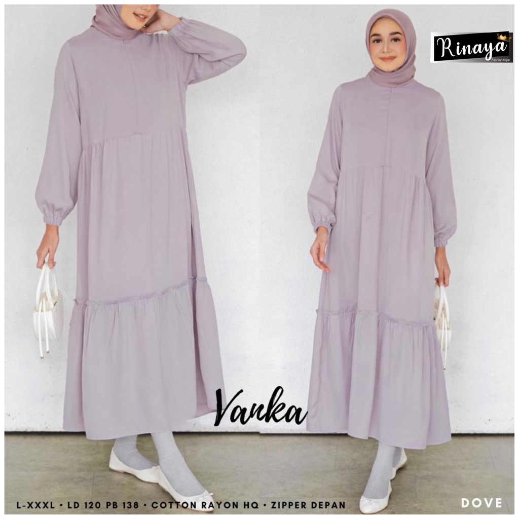 VANKA MIDI DRESS POLOS BAHAN COTTON RAYON ORIGINAL RINAYA