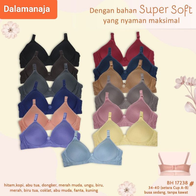 SOREX Bra Super Soft 17238 Busa Tipis Tanpa Kawat Setara Cup B