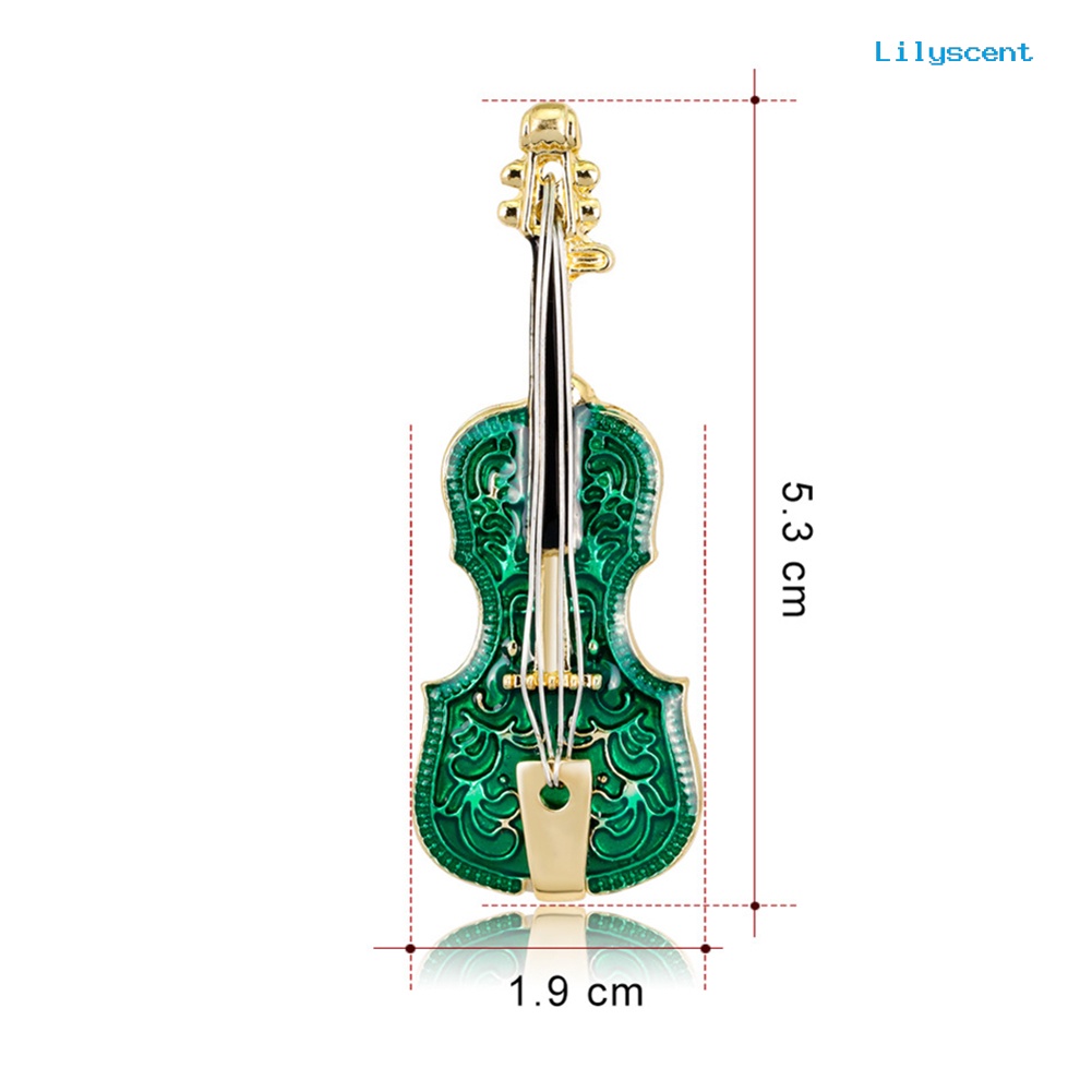 [LS] Unisex Violin Bentuk Enamel Instrumen Bros Pin Korsase Jas Lapel Dekorasi