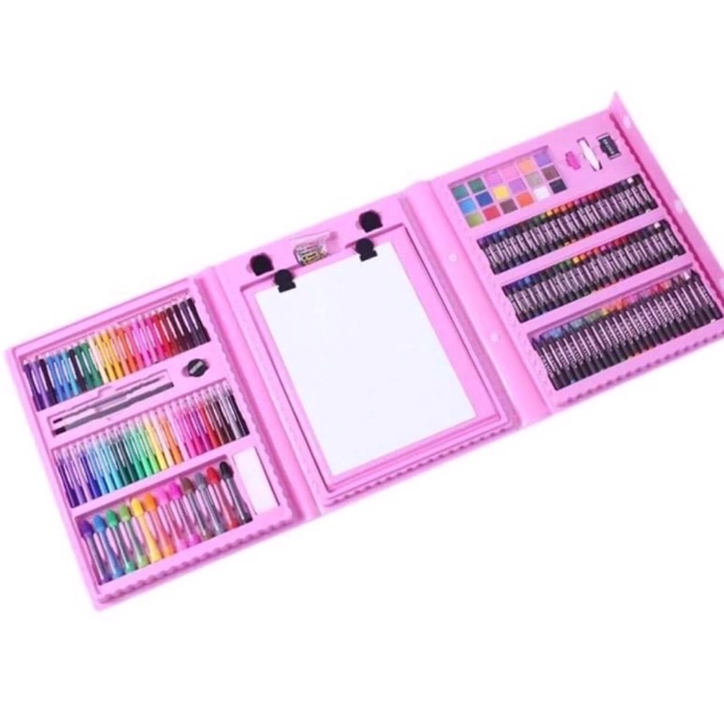 Crayon Set 208pcs Alat Set Menggambar Mewarnai Anak-Anak Crayon Cat Air Pensil