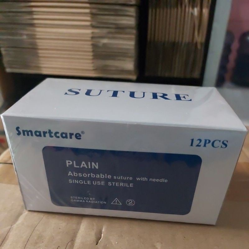 cutgut Plain benang plus jarum isi 12 smartcare