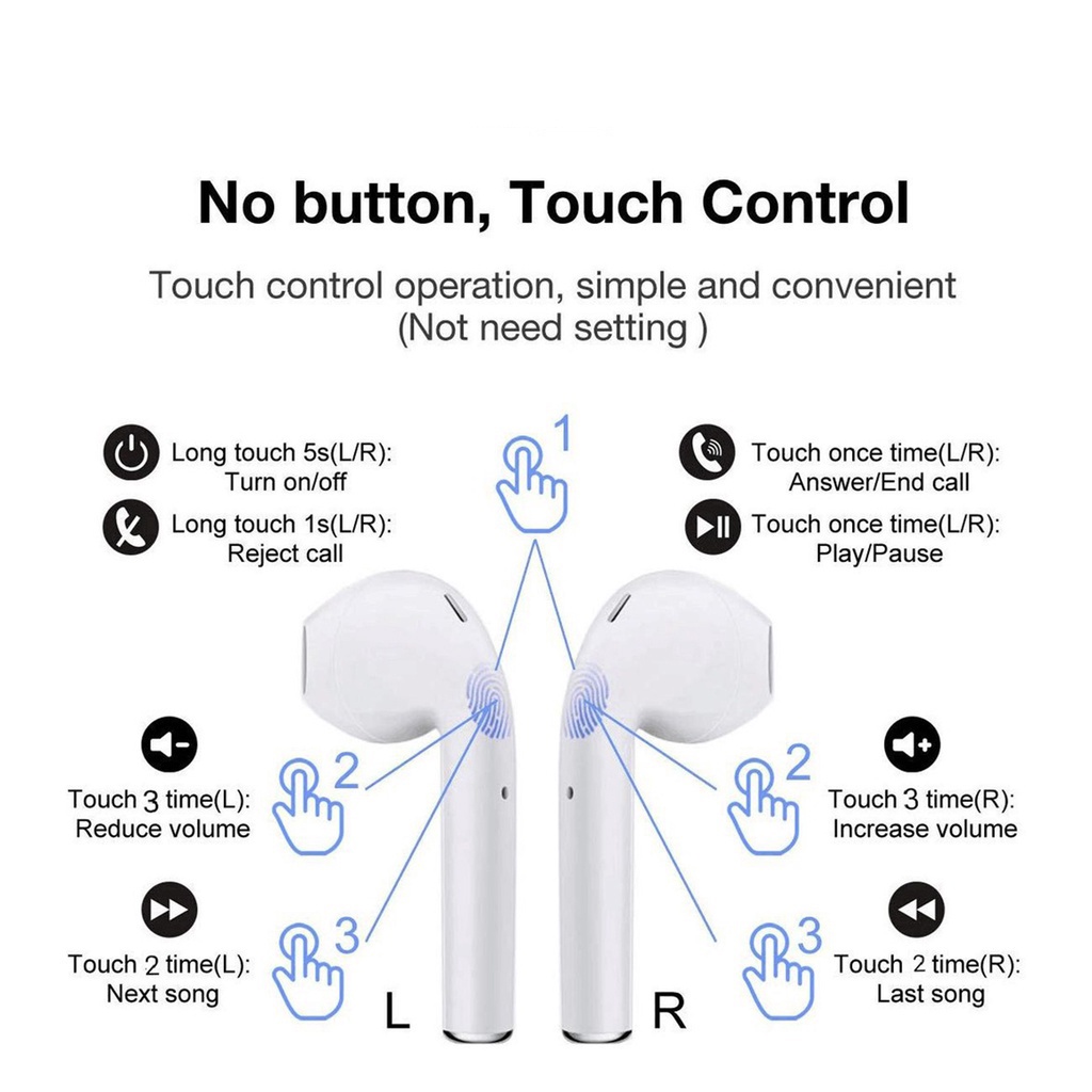 Matei Headset Bluetooth inpods i12 TWS Earphone Case Kartun Transparan True Wireless Stereo Ear HIFI