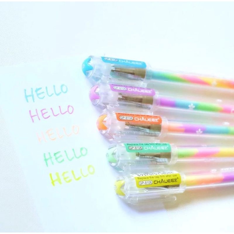 

PULPEN UNIK - pen ballpoint gel pelangi seru - raibow pen