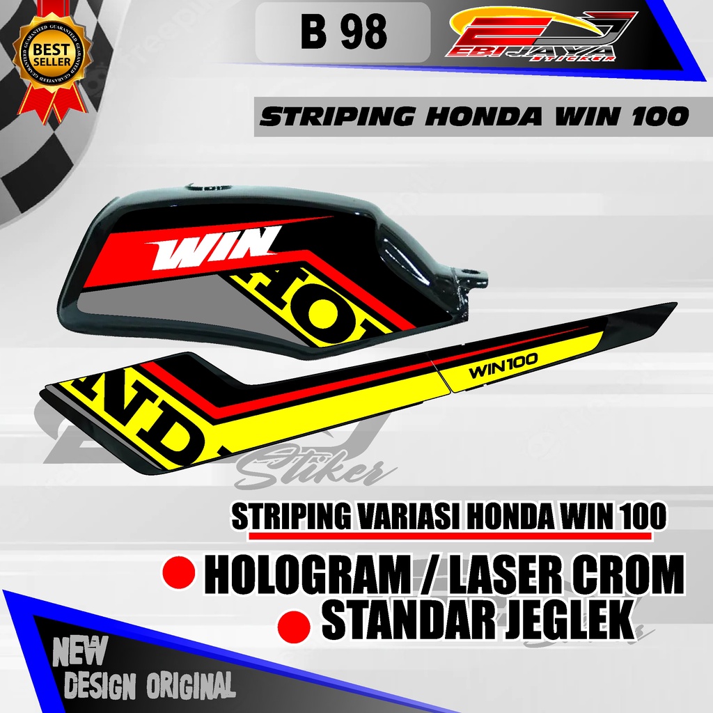 STIKER VARISAI WIN100 / LIST BODY WIN100 / STIKER DECAL WIN BAHAN HOLOGRAM / NON HOLOGRAM B98