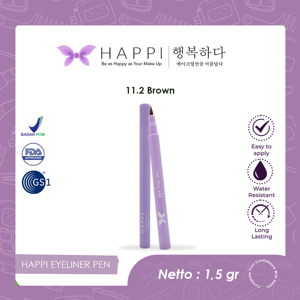 EYELINER PEN HAPPI, HAPPI COSMETICS EYELINER PEN ,WATERPROFF , PERFECT SHARP