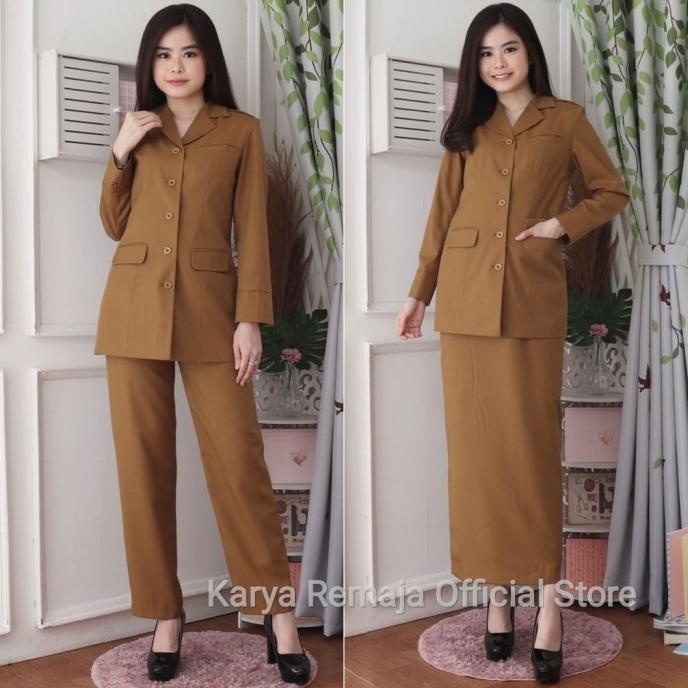Setelan Seragam Pns Wanita Pdh Pemda Wanita Baju Dinas Pns Khaki Tua