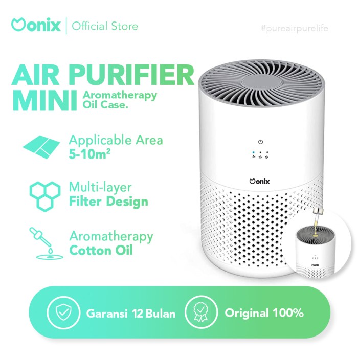 Purifier Onix Air Purifier Mini Hepa Filter 13 - Aromatherapy