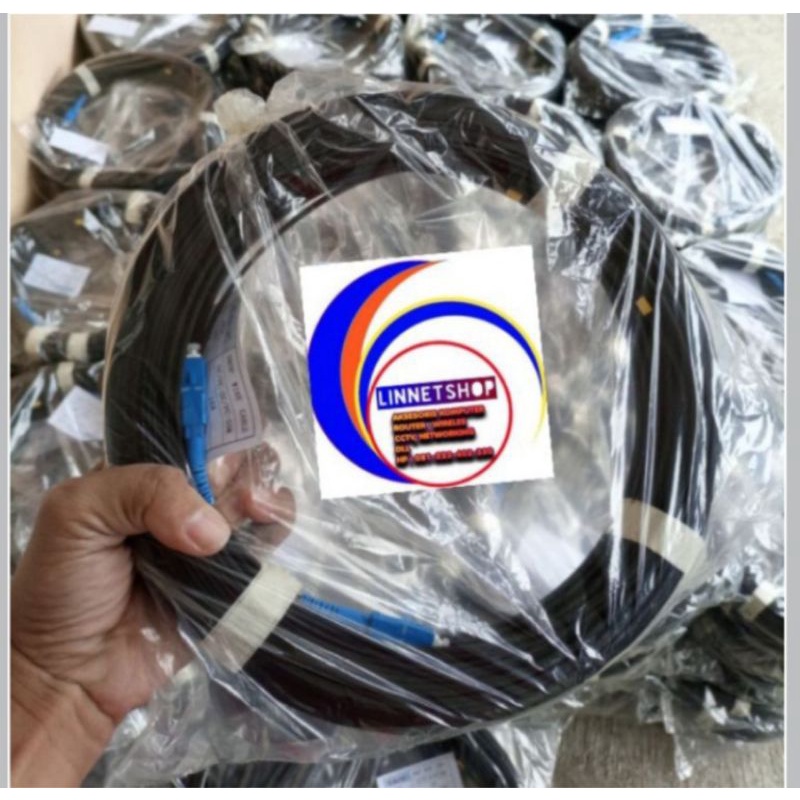 Kabel FO 75 Meter Precaoaan Siap Pakai - FTTH Dropcore 1 Core 3 seling Singlecore