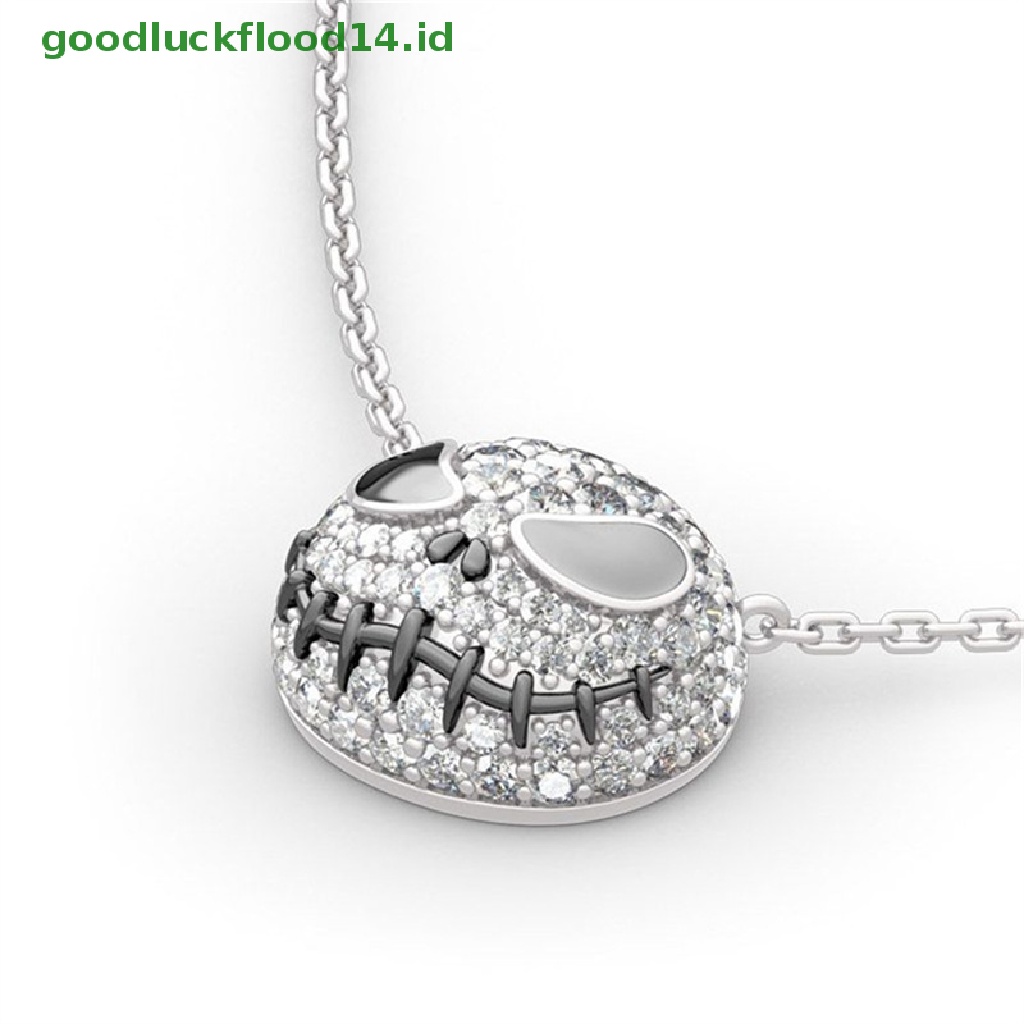 [GOOGFOUR] Perhiasan Cincin Natal Cincin Kristal Kalung Liontin Tengkorak Stud Sally Jack Skellington Tetesan Minyak Berlian Tengkorak Setan [TOP]