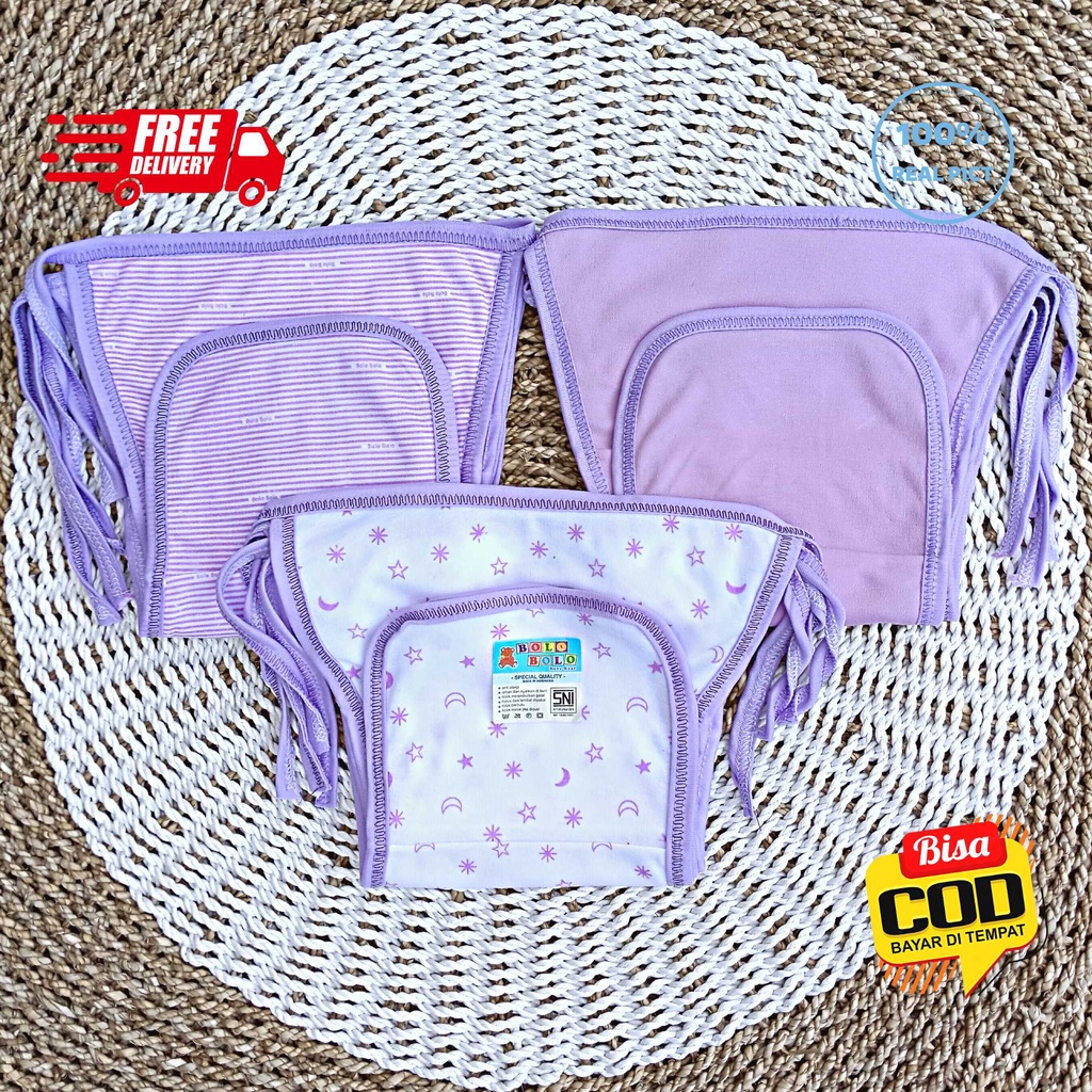 SALE 7.7 Serian Lilac - 12 pcs / 6 pcs Popok Bayi Double Kain LILAC SERIES merk SNI Bolo - Bolo / Popok Double Kain Serian Lilac Premium