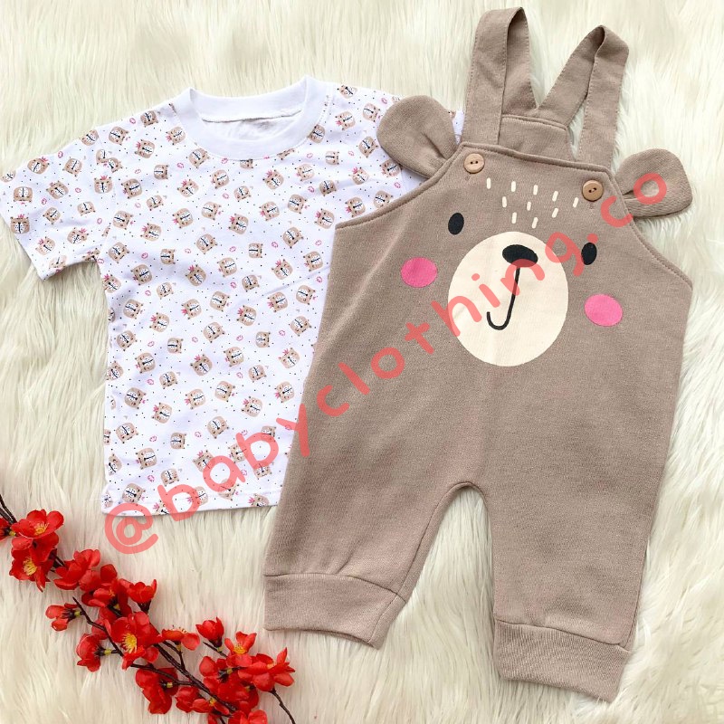 Baju setelan kaos overall kodok motif kartun lucu bestseller fashion anak bayi cowok laki murah -ani