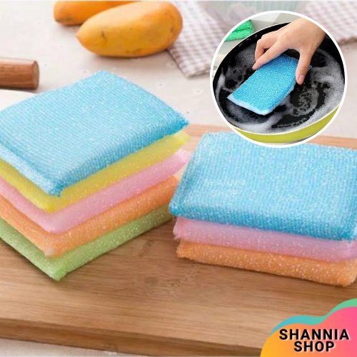 C094 Spons Cuci Piring Warna Warni Spon Sponge Serbaguna