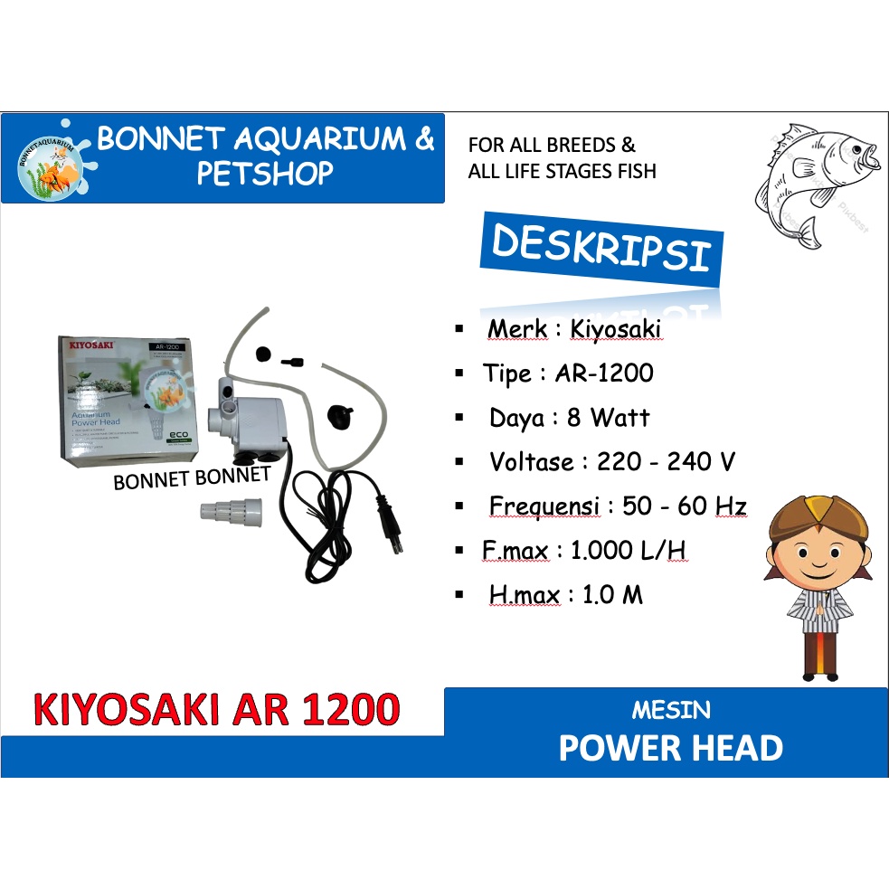 Mesin Aquarium Power heads KIYOSAKI AR 1200