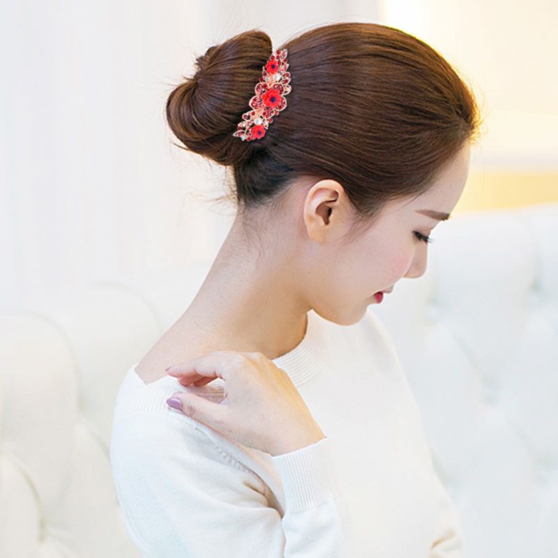 NEW Sirkam Rambut Korea Premium Bunga Permata Zirkon Motif Baru Import