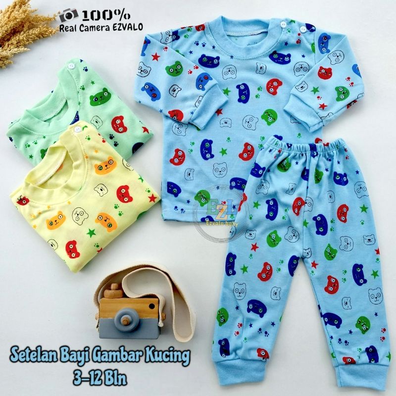 SET BAJU BAYI KANCING BAHU SETELAN KAOS OBLONG 3-12 BULAN