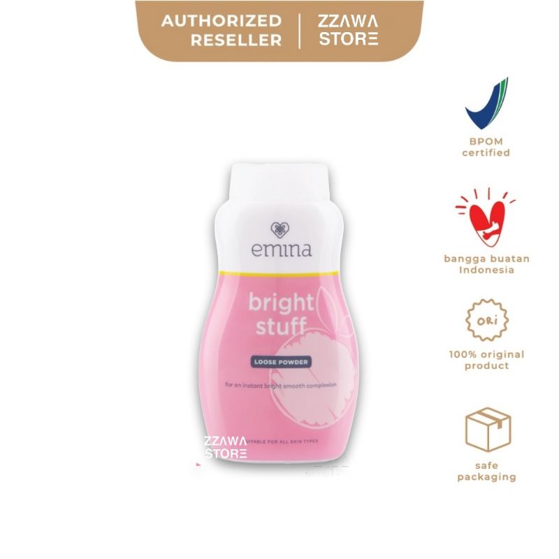 EMINA Bright Stuff Loose Powder 55 gr | Bedak Tabur Cerah Instan Hasil Matte Oil Control