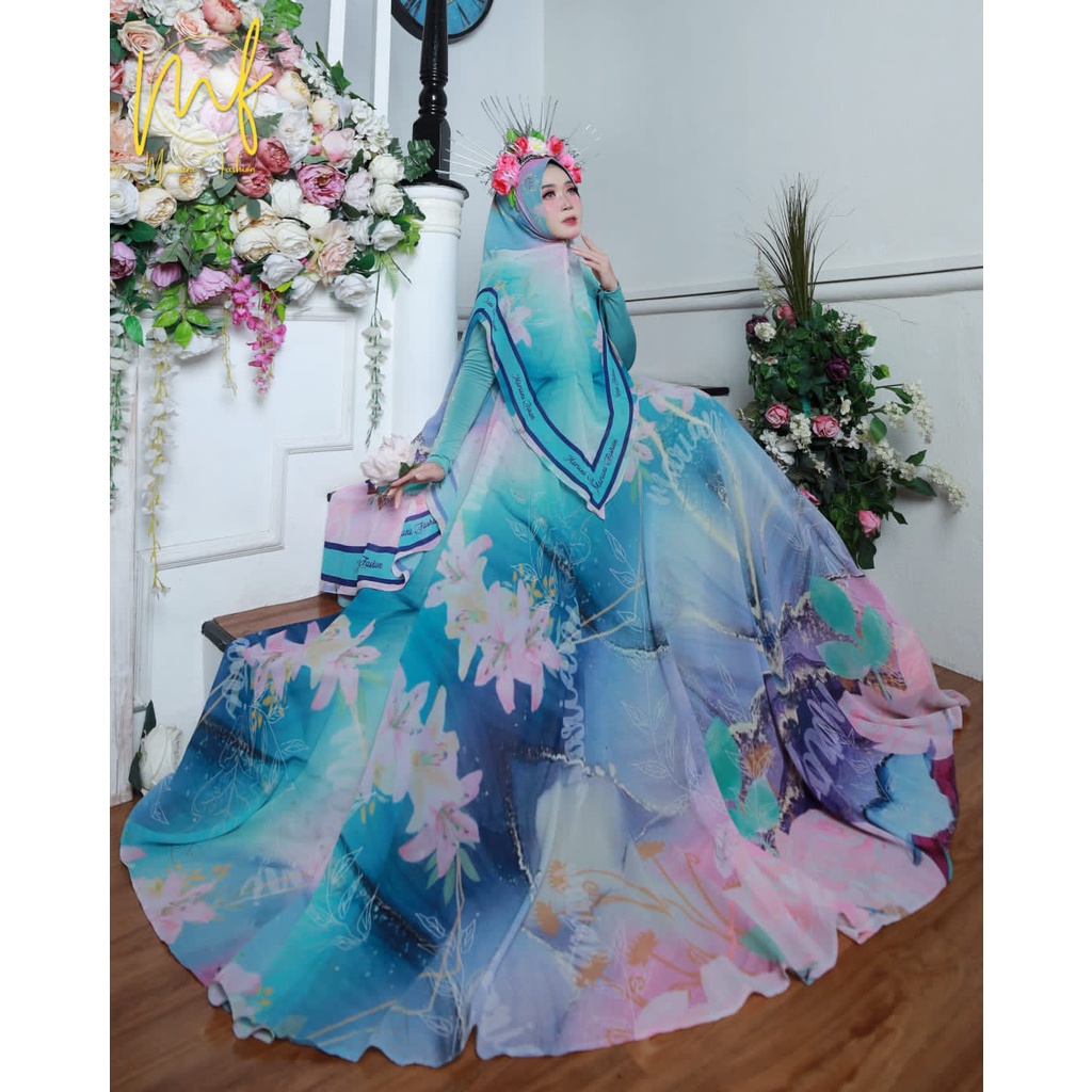 Pesona Dhina  By Mariani Fashion ORI Hijab Gamis Syari Kekinian BestSeller Terlaris Termurah Origina