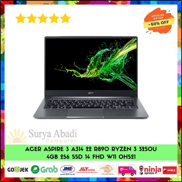 ACER ASPIRE 3 A314 22 R890 RYZEN 3 3250U 4GB 256 SSD 14 FHD W11 OHS21