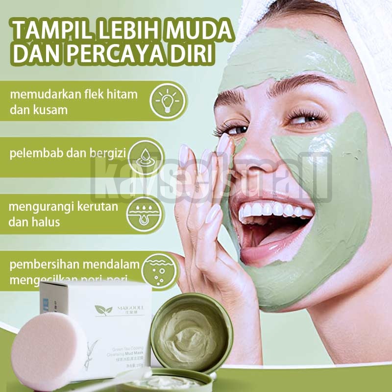 Masker Wajah Green Tea Clay Mask Meidian Masker Penghilang Komedo Jerawat Pemutih Pembersih Glowing Pelembab Muka 120g Pore Clean Moisturize Masker Krim Cream Wanita Pria Cewek Perempuan Noda Hitam OC23