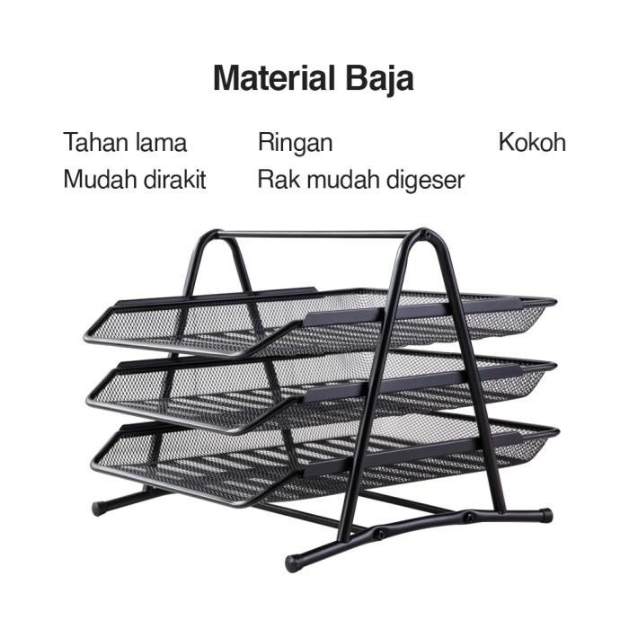 

Deli E9181 File Tray/Tray Dokumen-3-tier Mesh File Tray