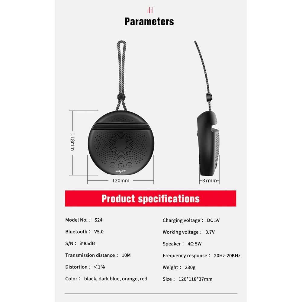 Zealot Speaker Portable Bluetooth V5.0 - S24