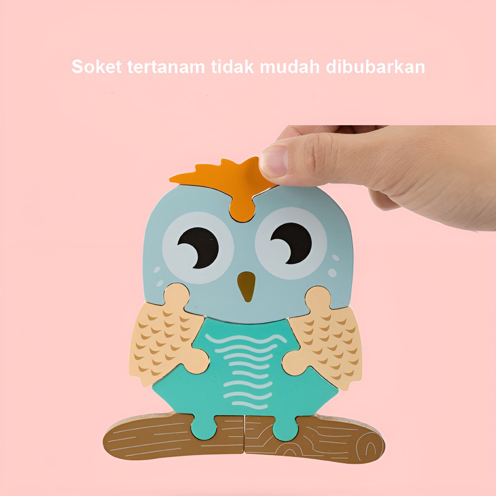 3D Cartoon Snap | Mainan Edukasi Puzzle Anak Kayu | Mainan Seru Untuk Keluarga | Mainan Anak Perempuan 2 Tahun Mainan Edukasi