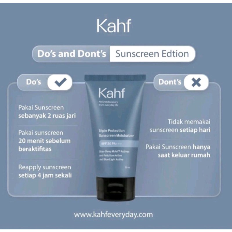 KAHF SUNSCREEN 30ML MOISTURIZER / SUNBLOCK WAJAH - SUNSCREEN KAHF