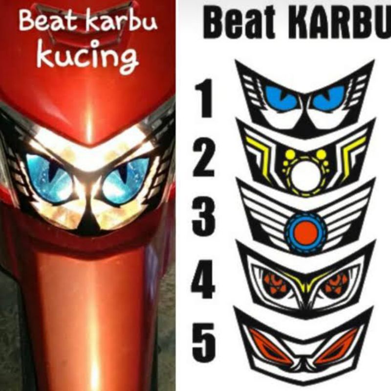 Sticker Lampu Alis Beat Karbu