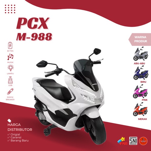 ainan Anak Motor Aki Mainan Motor Motoran Sepeda Motor Aki Anak Model PCX Ban Karet Original PMB M98