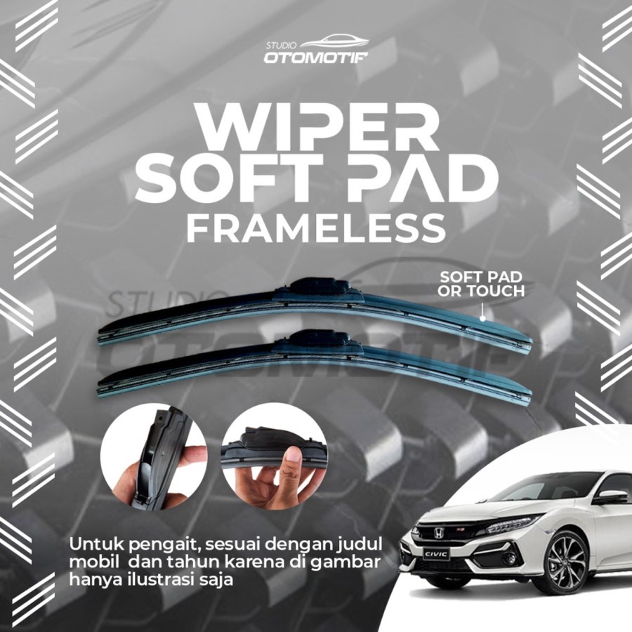 WIPER CIVIC TURBO HATCHBACK SOFT PAD FRAMELESS ZX9 WIPER DEPAN CIVIC