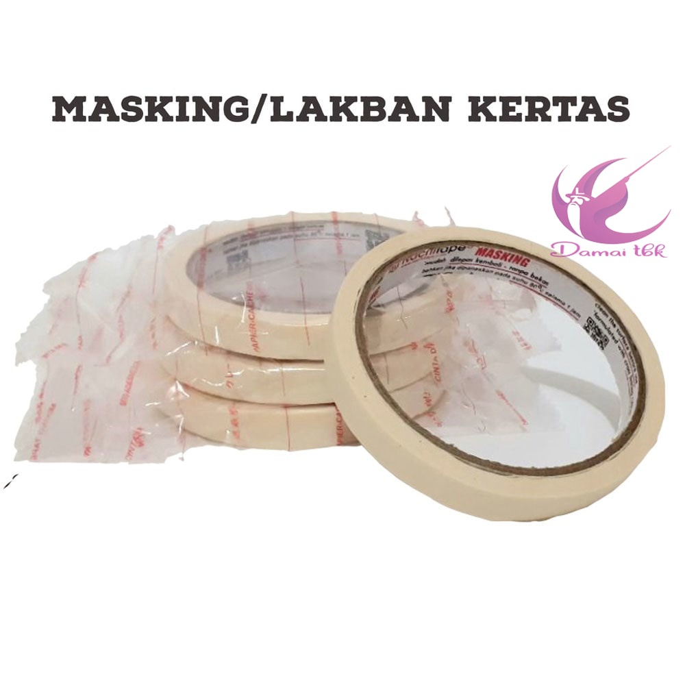 

Masking Tape Nachi 1/2 Inch 12Mm 20 Yard Lakban Kertas Per 1 Roll